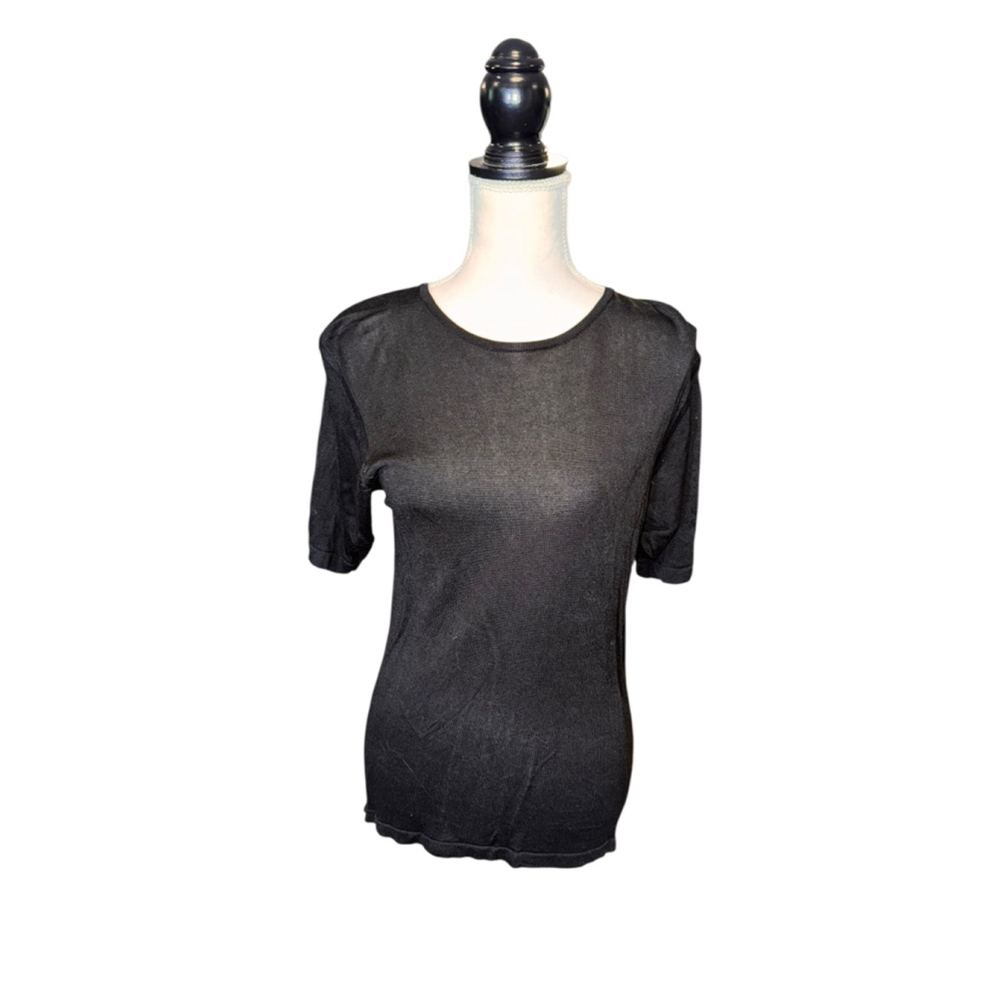 Women's Ellen Tracy Black Short Sleeve Tee S